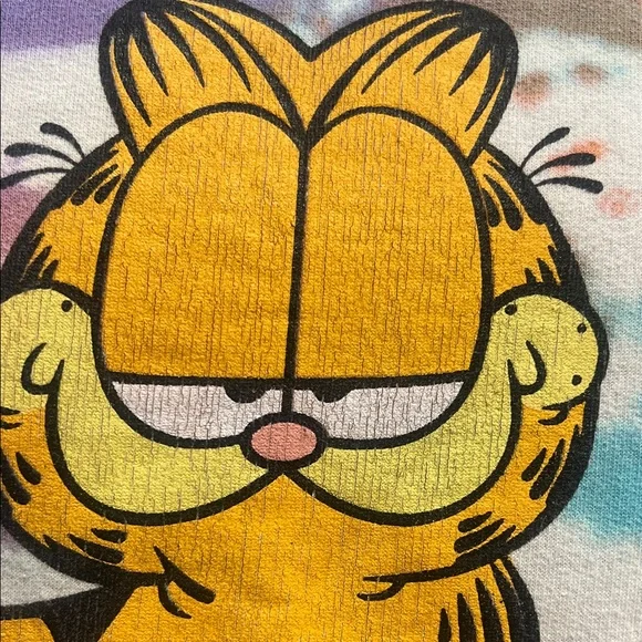 Vibrant Tie-Dye Garfield Women's Sweatshirt "I Donut Care" Large - Picture 4 of 14